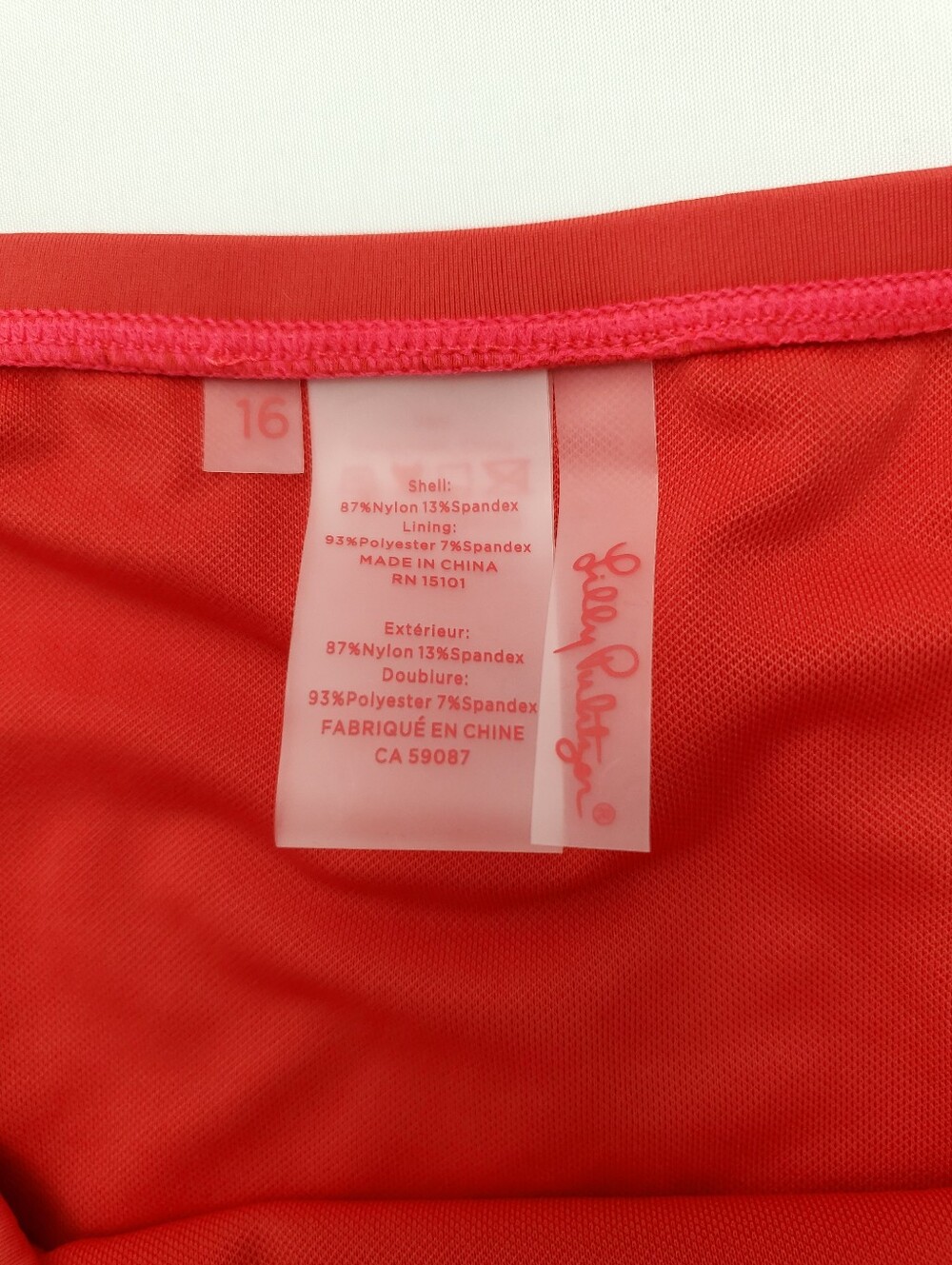 NEW Lilly Pulitzer Neil Ruby Red High Waist Bikini Bottom Ruched Waistband Sz 16 - Picture 9 of 10